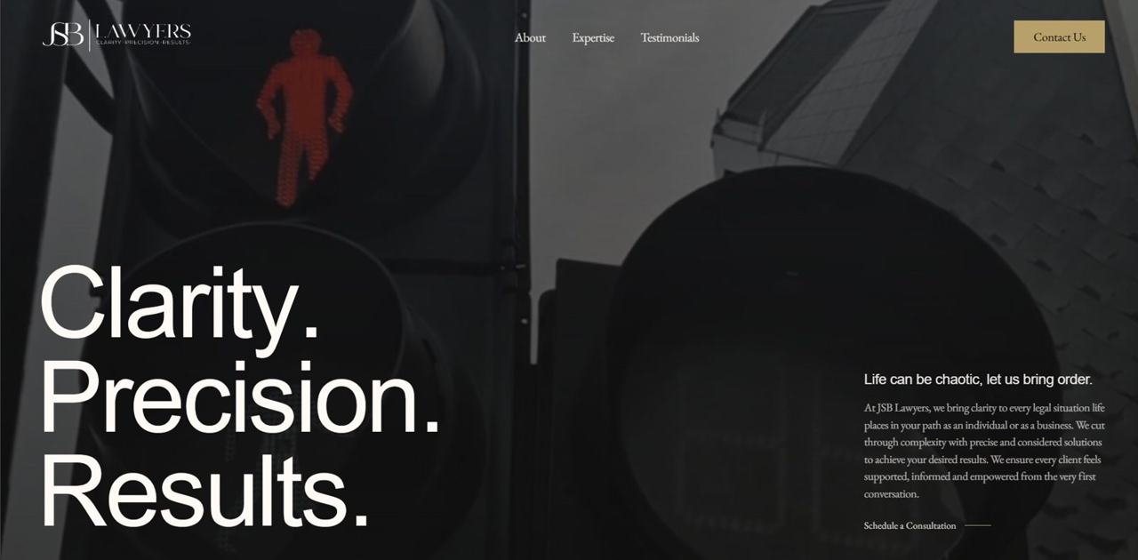 JSB Lawyers website homepage